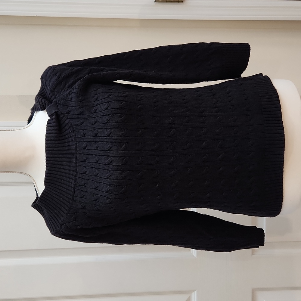 Style&Co Women's Sweater Black Ribbed XL  3/4 Sleeves